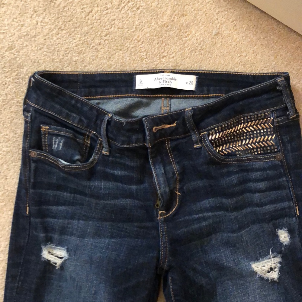 Size six embellished Abercrombie and Fitch jeans